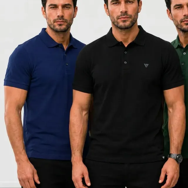 Kit 3 Camisas Masculina Gola Polo Voker Alta Qualidade