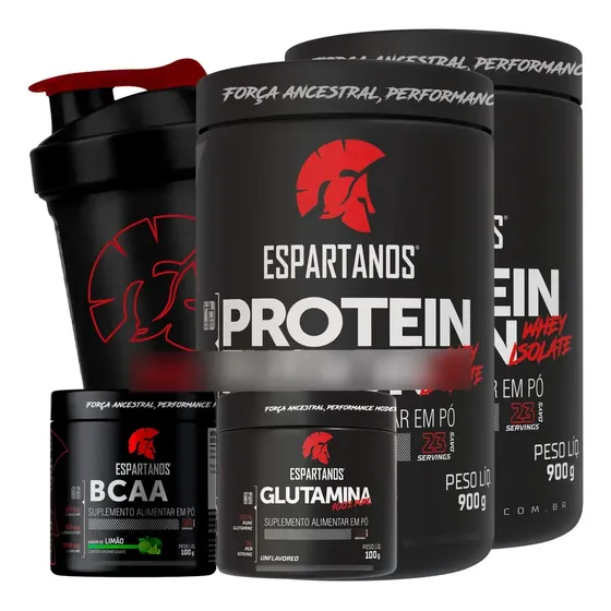 Kit 2x Protein Fusion Whey Isolado + Bcaa + Glutamina + Copo