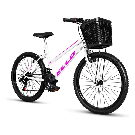 Bicicleta Ello Bike Mtb Feminina Aro 26 21v C/ Cesta