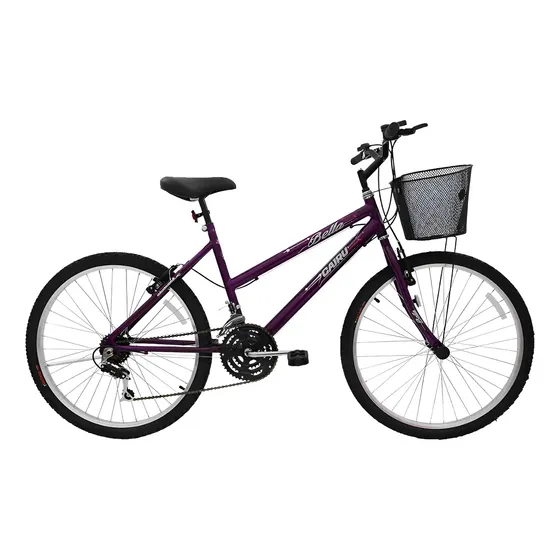 Bicicleta Aro 26 21 Marchas Feminino Com Cesta Bella Cairu