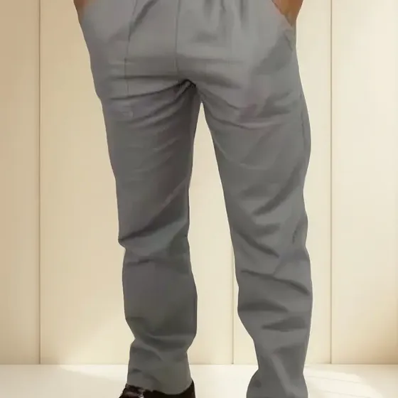 Calça Brim Cinza Ou Azul Profissional Uniforme Promoção