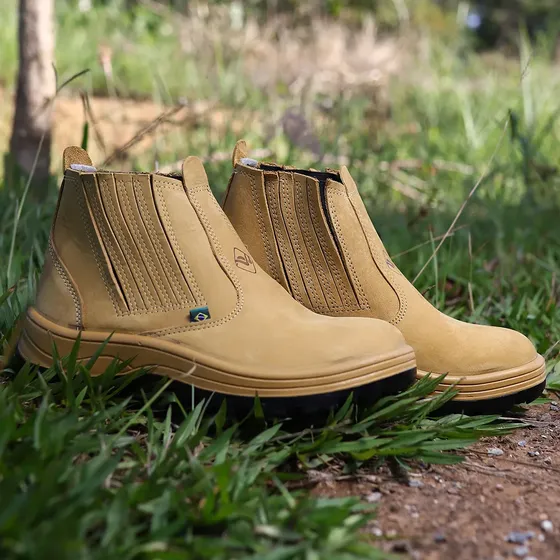 Botina Masculina De Couro Legítimo Flexfort Bota Confortável