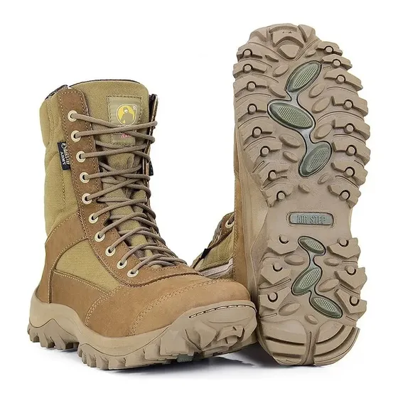 Bota Coturno Airstep C/ Ziper 8628-1 Easy Boot Light - Preto