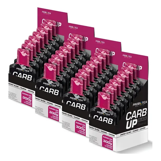 4 Caixas Carb Up Black Gel 10un/30g (energético) -probiótica