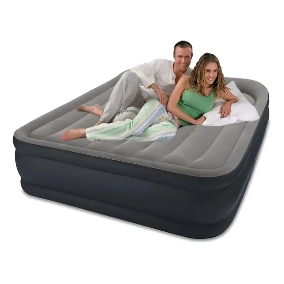 Colchão Inflável Casal Dura Beam Raised Bomba Elétrica Intex