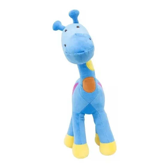 Girafa Rosa,azul E Amarelas- Pintas Coloridas 32 Cm -pelúcia