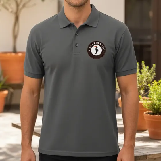 Polo Uniforme Bordado No Frente/costas Seu Logo No Bolso