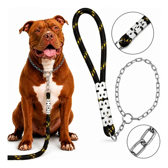 Coleira Guia Para Cachorro Porte Grande Com Enforcador