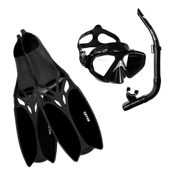 Kit Mergulho Máscara+nadadeira+snorkel Cetus Shark