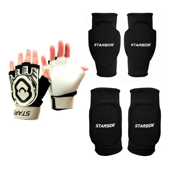 Kit Goleiro Futsal Luva Joelheira Cotoveleira Starside