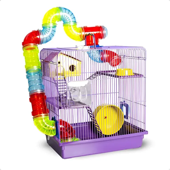 Gaiola Hamster Chinês Anão Russo Tubo Luxo Globo Bebedouro
