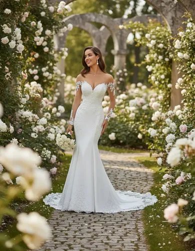 Vestido De Noiva Sereia Iser Queen Manga Longa Renda Cauda