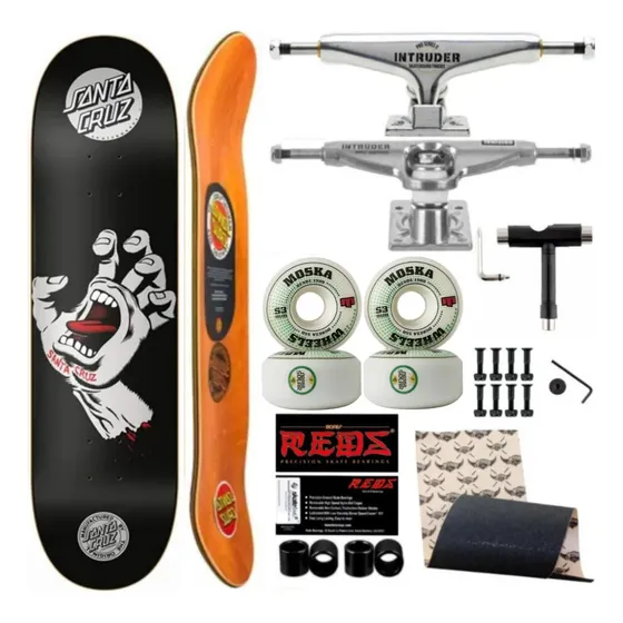 Skate Santa Cruz 8.0+ Intruder 139 + Moska 53+ Reds+ Jessup