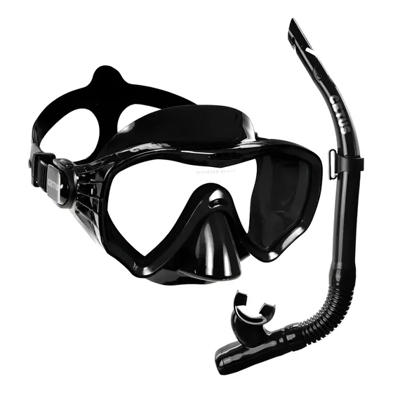 Kit Máscara+snorkel Válvula+quebra Ondas Cetus New Parma Pro