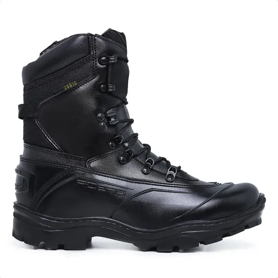 Bota Militar Acero Tiger Pró Com Ziper Lado Couro Cano Médio