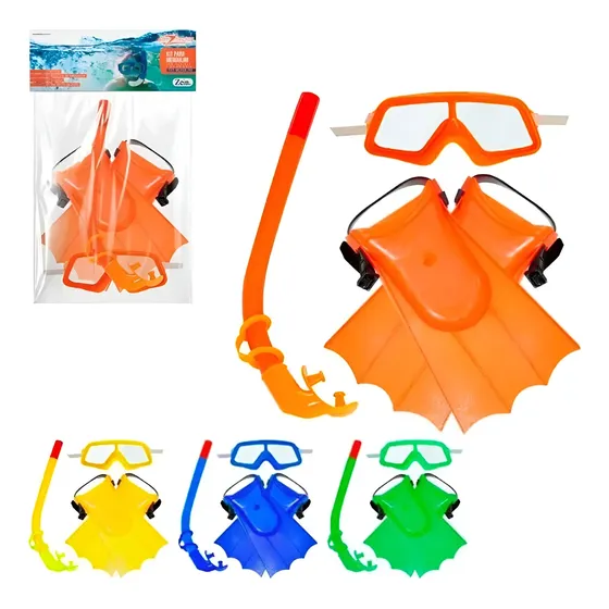 Kit Mergulho Brinquedo Infantil, Máscara,snorkel,pé De Pato
