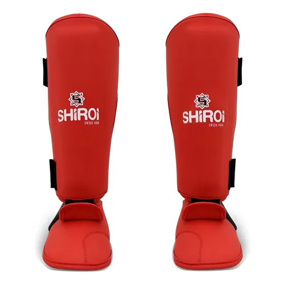 Caneleira Karate Vermelha Ou Azul C/ Protetor Pe Shiroi