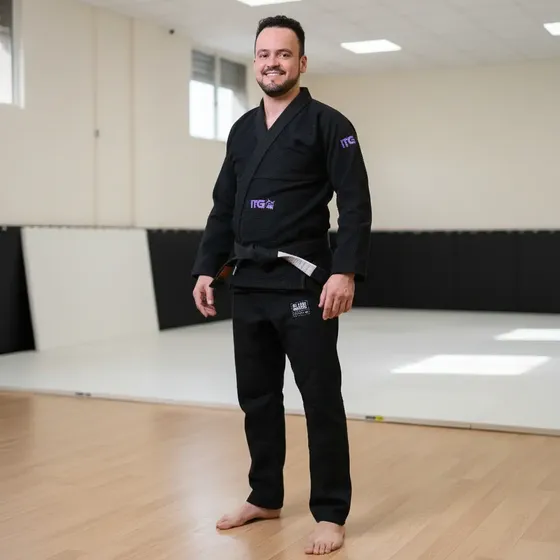 Kimono De Jiu Jitsu Trançado Lis + Faixa Com Ponteira