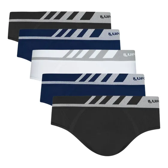 Cueca Masculina Lupo Microfibra Slip Kit Com 5 Sem Costura