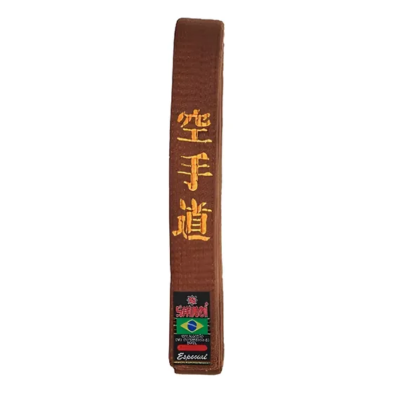 Faixa Marrom Ou Preta Especial Bordada Karate Japones Shiroi
