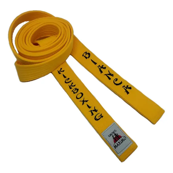 Faixa Amarela Bordada Kickboxing E Personalizada 1nome Start