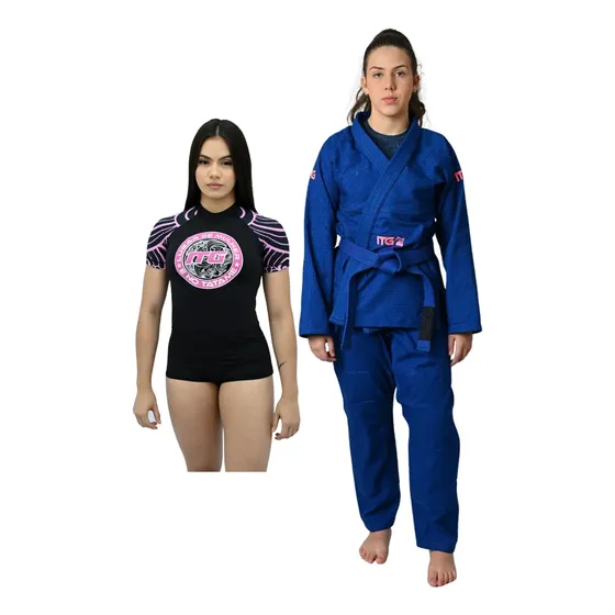 Kimono Jiu Jitsu Feminino Grátis Body Rosas Sublimado