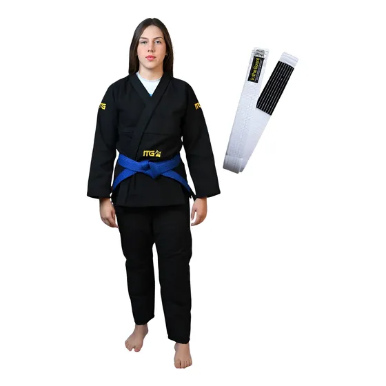 Kimono Jiu Jitsu Feminino Grátis Faixa Com Ponteira