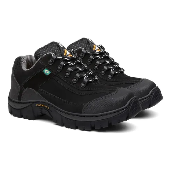 Tênis Bota Coturno Adventure Trilha Rapel Caminhada De Couro
