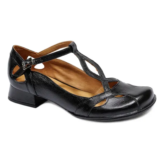 Sapatilha Boneca Retrô Couro Fivela Salomé Braid Zpz Shoes