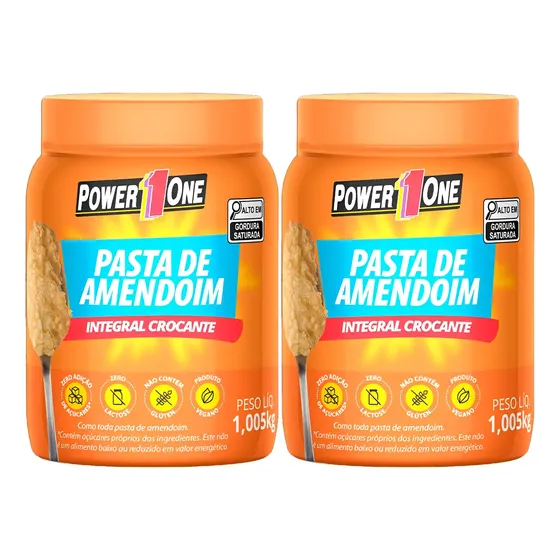 2x Pasta De Amendoim Power One 1kg Cada- Envio Imediato