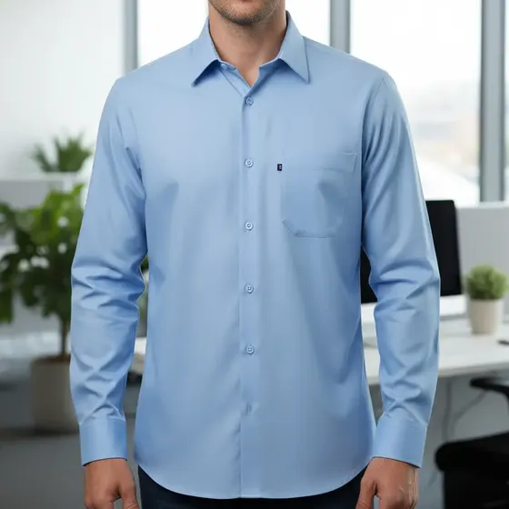 Camisa Amil Microleve Uniforme Não Amassa Manga Longa