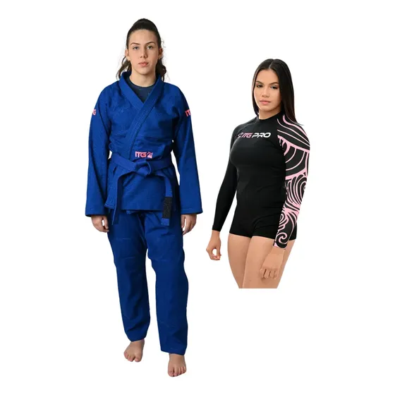 Kimono De Jiu Jitsu Trançado Feminino + Body Carpa