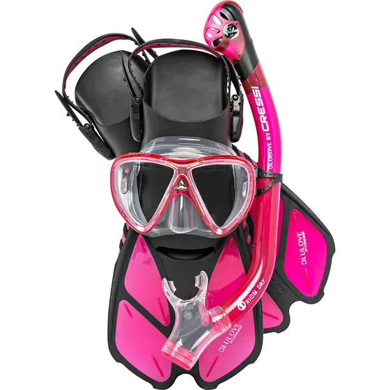 Kit De Mergulho Máscara+respirador+nadadeiras Cressi Bonete