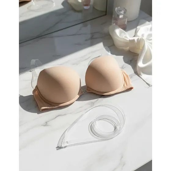 Sutiã Com Alça Removível Silicone Com Bojo Soutien Costa Nua