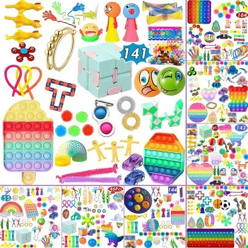 148 Peças Pop It Push Pop Pop Fidget Brinquedos Sensoriais