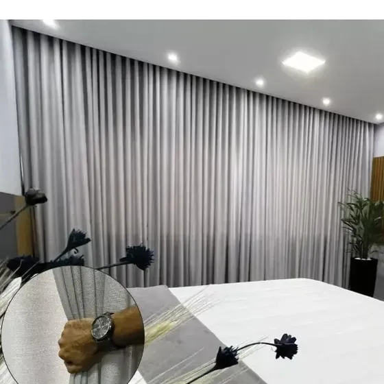 Cortina Gaze Linho E Blackout 100% - 6m X 2,70 Trilho Duplo
