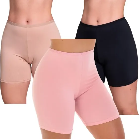 Kit 3 Short Anágua Segunda Pele Frimodas Lingerie Intimo