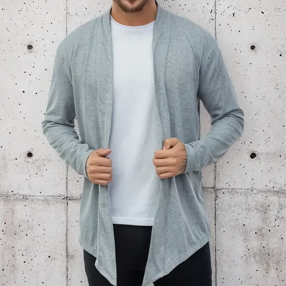 Casaco Cardigan Aberto Manga Longa Fashion Atemporal