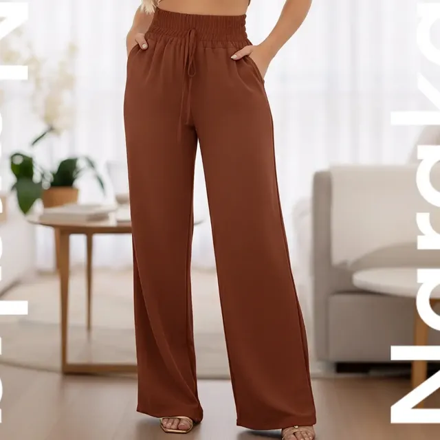 Calça Feminina Pantalona Duna Wide Leg Cintura Alta