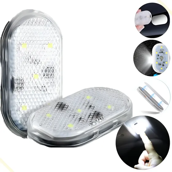 Luz Led Interior Carro Recarregável Toque Branca Rgb P/ Teto