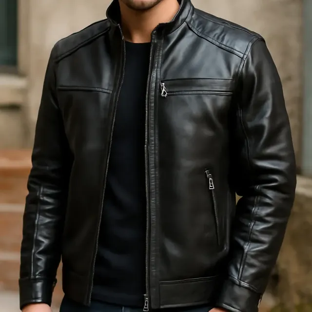 Jaqueta Couro Masculino Slim Resistente