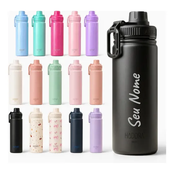 Garrafa Térmica Personalizada Com Seu Nome 600ml Fitness