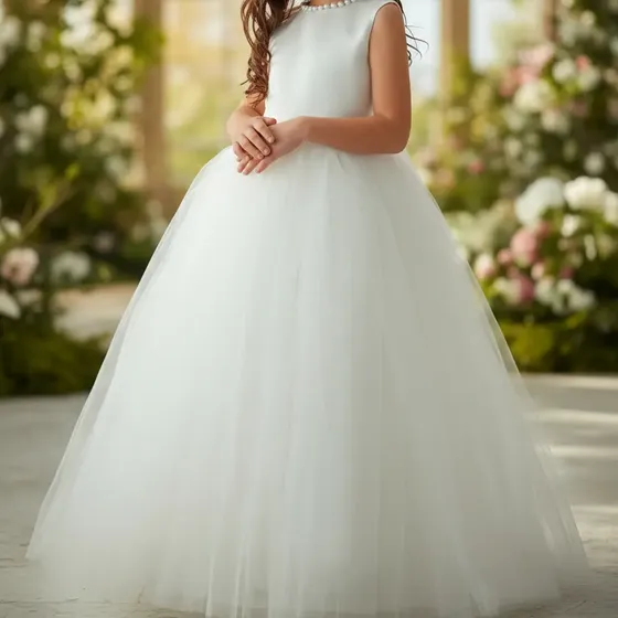 Vestido Infantil Festa Off White Batizado Daminha Comunhão