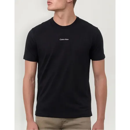 Camiseta Calvin Klein Masculina Flame Front Logo Preta