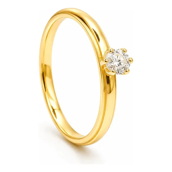 Anel Solitário Tungstênio Zirconia Brilhante Ouro 18k Banho