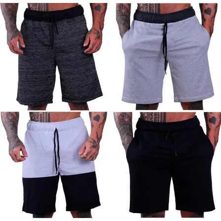Kit 4 Bermuda Moletom Masculina Original Mxd Conceito