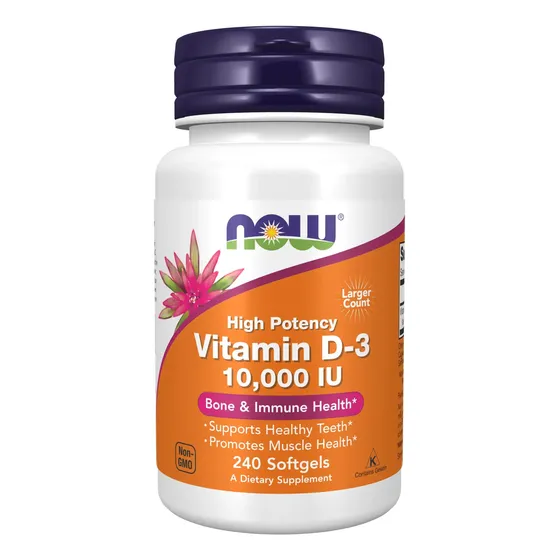 Suplementos Now Vitamina D-3 10.000 Ui De Cápsulas Gelatinos