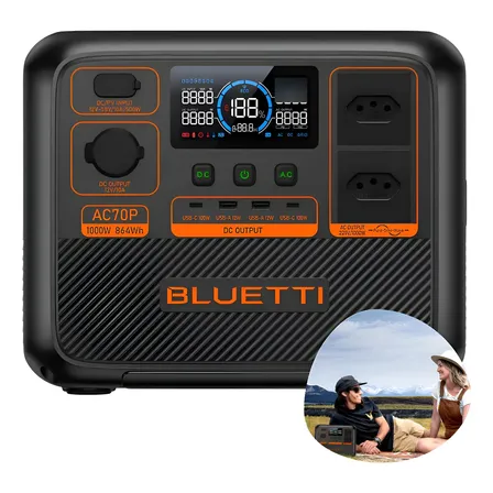 Estação Energia Gerador Portátil Bluetti Ac70p 1000w 864wh