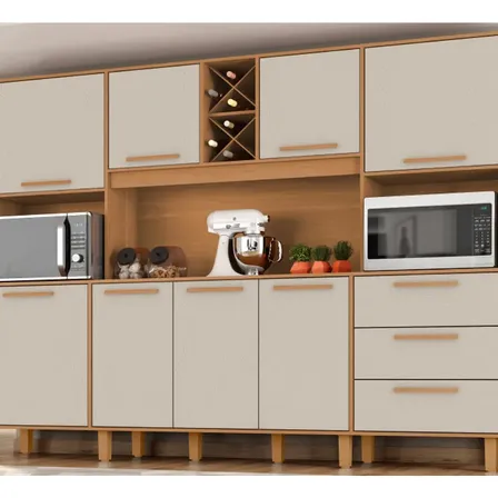 Kit De Armários Para Cozinha Mdp 8 Portas 3 Gavetas Apollo