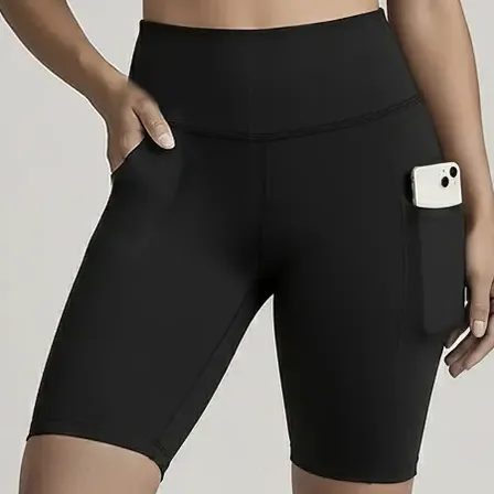 Kit 2 Shorts Legging Feminino Bermuda Cintura Alta Com Bolso
